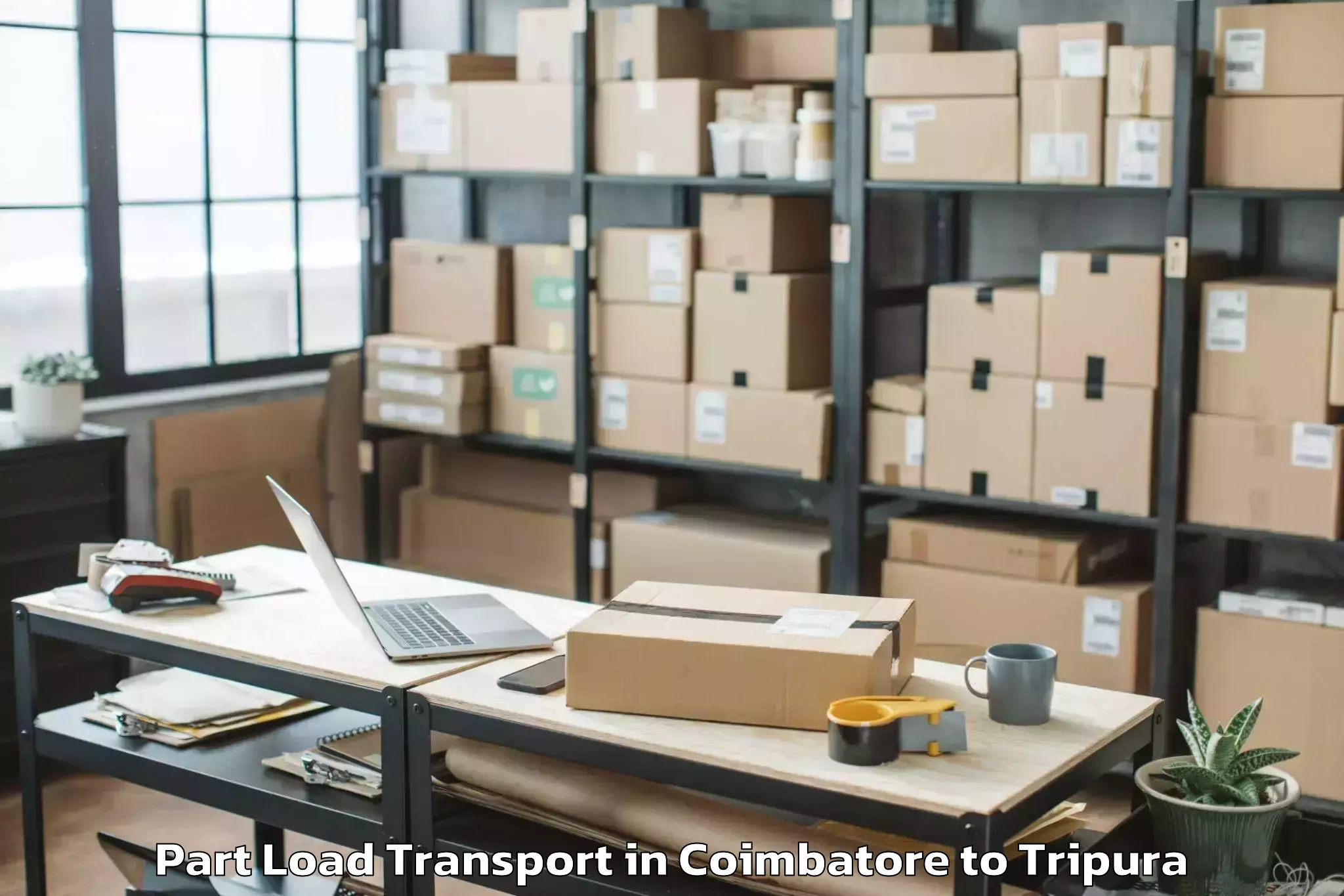 Book Coimbatore to Sonamura Part Load Transport